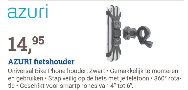 Azuri   fietssmartphonehouder folder aanbieding bij  BCC - details