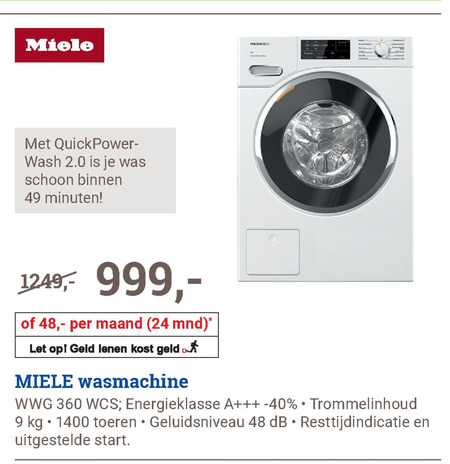 Dressoir serveerster bedreiging Miele wasmachine folder aanbieding bij BCC - details