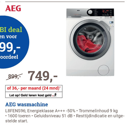 AEG   wasmachine folder aanbieding bij  BCC - details