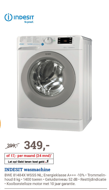 Indesit   wasmachine folder aanbieding bij  BCC - details