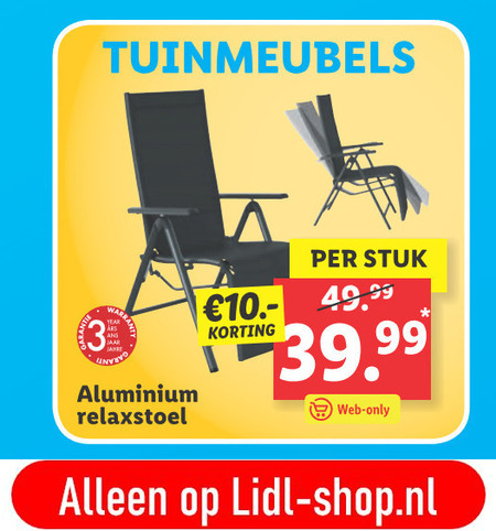 tuin standenstoel folder aanbieding bij Lidl details