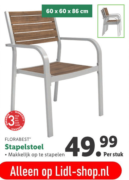 Florabest   tuin stapelstoel folder aanbieding bij  Lidl - details