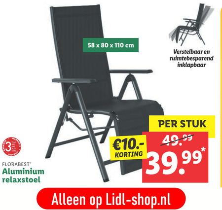 Florabest   tuin standenstoel folder aanbieding bij  Lidl - details