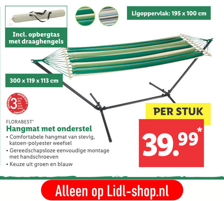 Florabest   hangmat folder aanbieding bij  Lidl - details