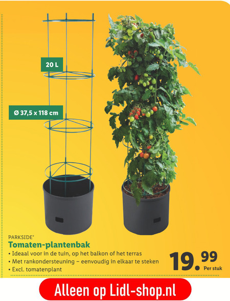 plantenbak, tomatenspiralen aanbieding bij Lidl - details