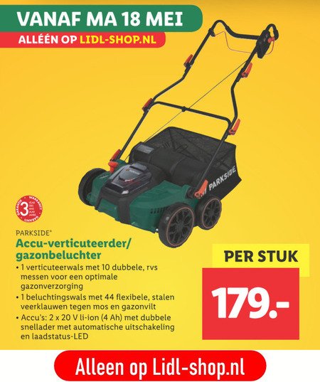 Parkside   verticuteermachine folder aanbieding bij  Lidl - details