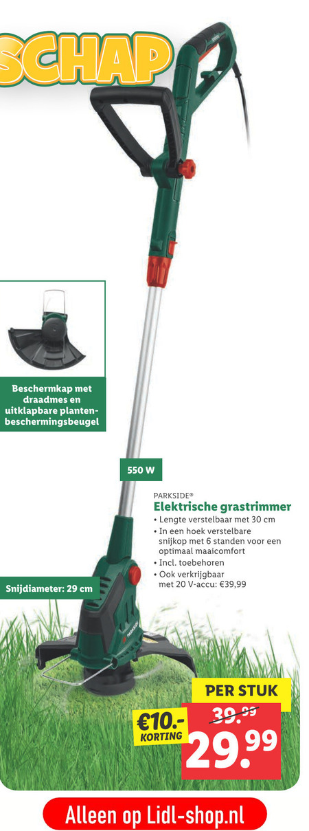 Soms deadline tuberculose Parkside strimmer folder aanbieding bij Lidl - details