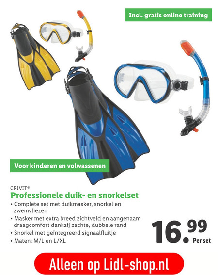 mosterd Regeneratie Cokes Crivit snorkelset folder aanbieding bij Lidl - details