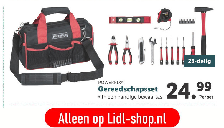 PowerFix   gereedschapsset folder aanbieding bij  Lidl - details