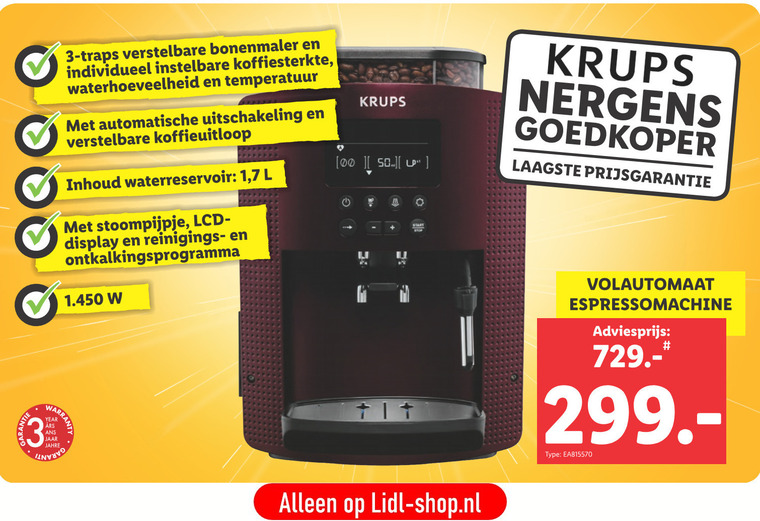 Krups   espressoapparaat folder aanbieding bij  Lidl - details