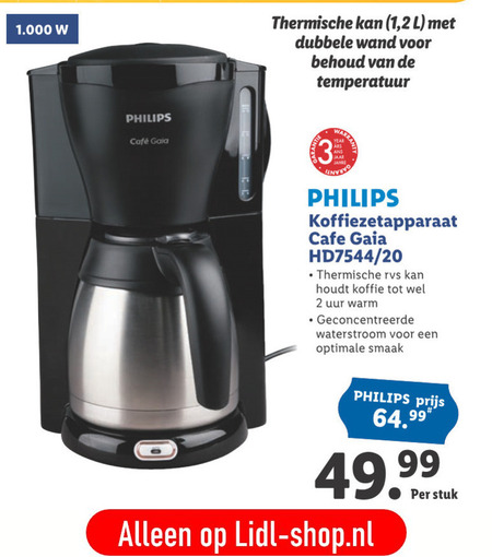 Philips   koffiezetapparaat folder aanbieding bij  Lidl - details