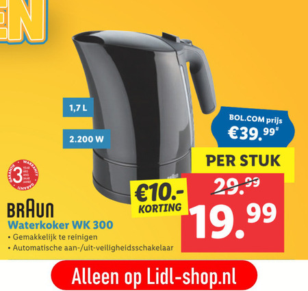 Braun   waterkoker folder aanbieding bij  Lidl - details