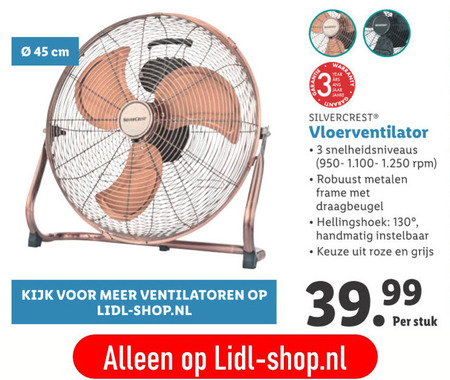 SilverCrest   ventilator folder aanbieding bij  Lidl - details