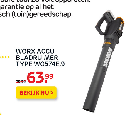 Ontslag nemen Montgomery Labe Worx bladblazer folder aanbieding bij Praxis - details