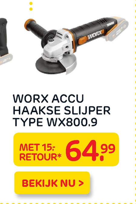 Worx   haakse slijper folder aanbieding bij  Praxis - details