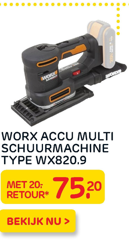 Broederschap Celsius Verkeerd Worx schuurmachine folder aanbieding bij Praxis - details