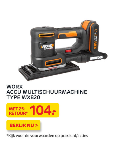 Worx   schuurmachine folder aanbieding bij  Praxis - details