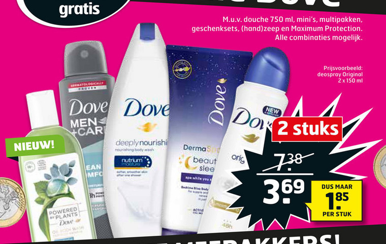 Dove   deodorant folder aanbieding bij  Trekpleister - details