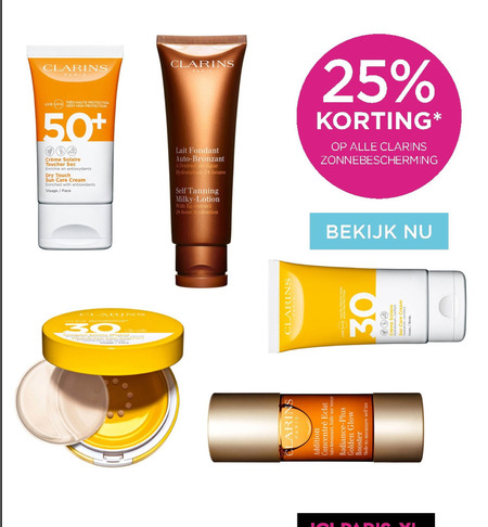 Clarins   zonnebrandolie, aftersun folder aanbieding bij  Ici Paris XL - details