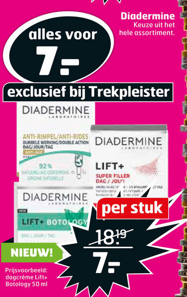 Diadermine   nachtcreme, dagcreme folder aanbieding bij  Trekpleister - details