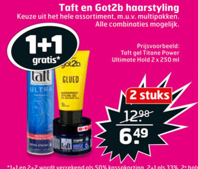 Taft   hairspray, haargel folder aanbieding bij  Trekpleister - details