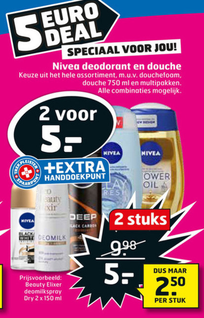 Nivea   douchegel, deodorant folder aanbieding bij  Trekpleister - details