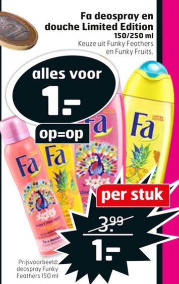 Fa   deodorant, douchegel folder aanbieding bij  Trekpleister - details