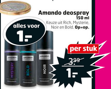 Amando   deodorant folder aanbieding bij  Trekpleister - details