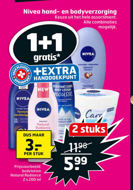 Nivea   handcreme, bodylotion folder aanbieding bij  Trekpleister - details