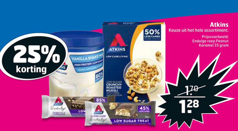 Atkins   afslankmaaltijd folder aanbieding bij  Trekpleister - details