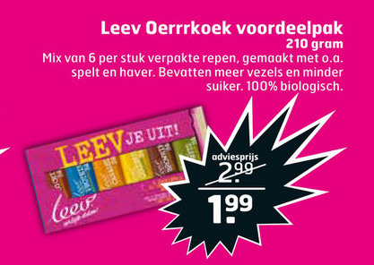 Leev   mueslireep folder aanbieding bij  Trekpleister - details