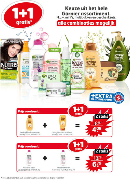 Garnier Loving Blends   haarkleuring, gezichtsverzorging folder aanbieding bij  Trekpleister - details