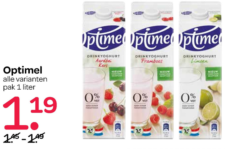 Optimel   drinkyoghurt folder aanbieding bij  Spar - details