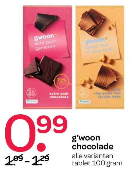 Gwoon   chocolade folder aanbieding bij  Spar - details