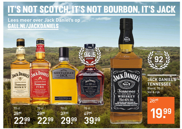 Jack Daniels   whisky folder aanbieding bij  Gall & Gall - details