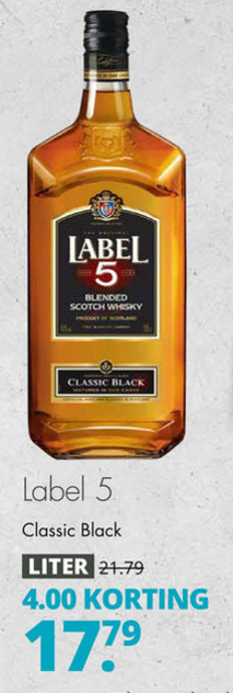 Label 5   whisky folder aanbieding bij  Mitra - details