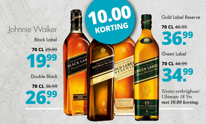 Johnnie Walker   whisky folder aanbieding bij  Mitra - details