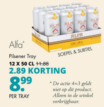 Alfa   blikje bier folder aanbieding bij  Mitra - details