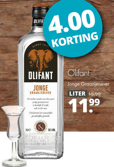 Olifant   jenever folder aanbieding bij  Mitra - details