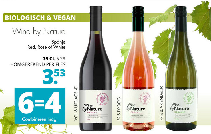 Wine by Nature   witte wijn, rose folder aanbieding bij  Mitra - details