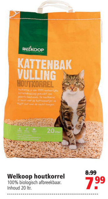 Welkoop Huismerk   kattenbakvulling folder aanbieding bij  Welkoop - details