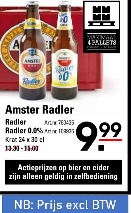 Amstel   radler bier folder aanbieding bij  Sligro - details