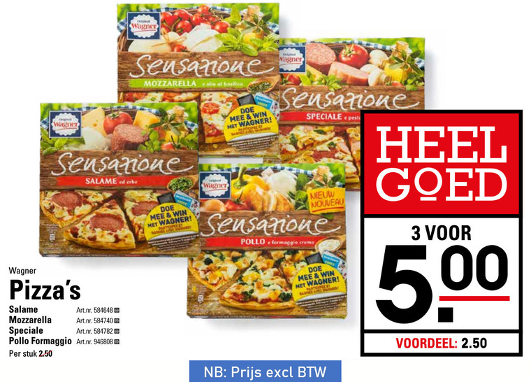 Wagner   diepvriespizza folder aanbieding bij  Sligro - details