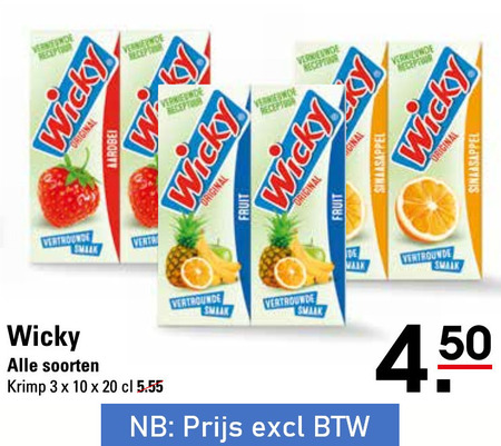 Wicky   fruitdrank folder aanbieding bij  Sligro - details