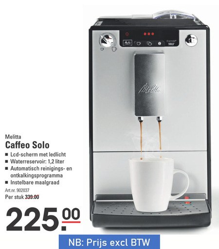 Melitta   espressoapparaat folder aanbieding bij  Sligro - details