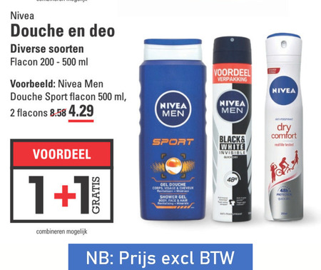 Nivea   deodorant, douchegel folder aanbieding bij  Sligro - details