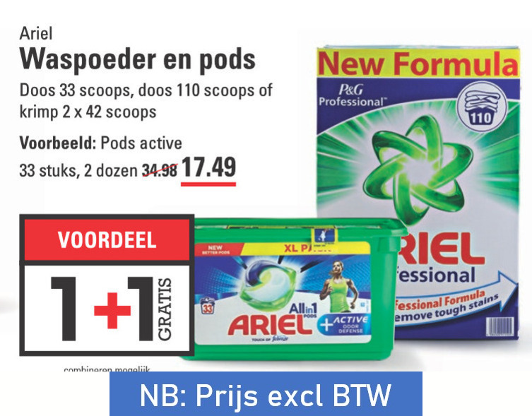 Ariel   wasmiddel folder aanbieding bij  Sligro - details