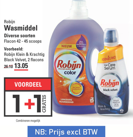 Robijn   wasmiddel folder aanbieding bij  Sligro - details