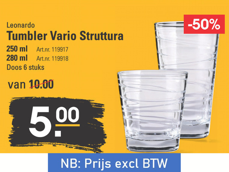 convergentie moreel Huichelaar glas folder aanbieding bij Sligro - details