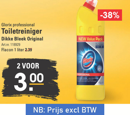 Glorix   bleekmiddel, toiletreiniger folder aanbieding bij  Sligro - details